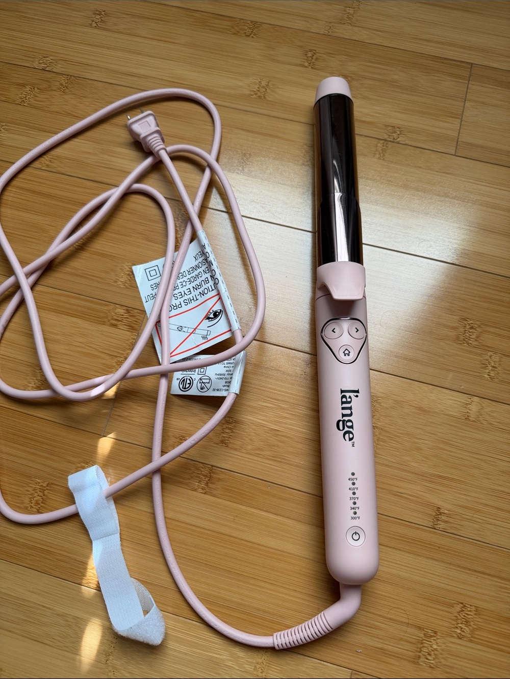 L’ange Hair Le Pirouette Titanium Rotating Curling Iron. Blush. Euc.